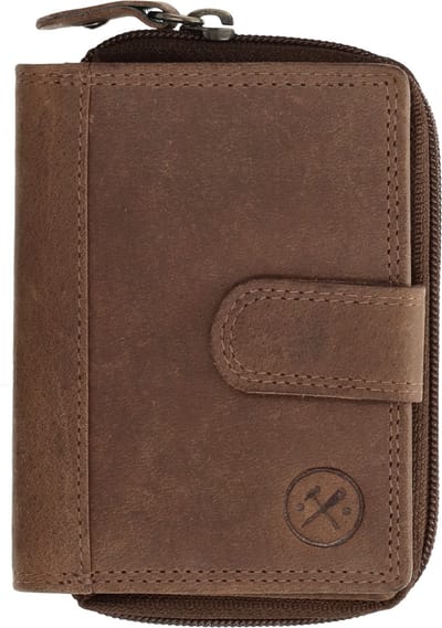 Hide & Stitches Johan van Amstel Portemonnee Leer Donker Bruin
