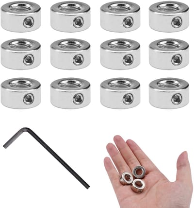 Dailygoods- Sluitringen 12 Stuks - Hoogwaardig Koolstofstaal - Dieptebegrenzer - Boor Ring Positioneerder - Vergrendelingsring - Slijtvast Ontwerp - Diepteaanslagringen