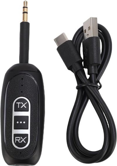 2-in-1 Bluetooth 5.4 Audio-adapter – Bluetooth-zender/ontvanger – 3,5 mm AUX-audioadapter – Lage Latentie – voor PC, Laptop, Tablet, Telefoon