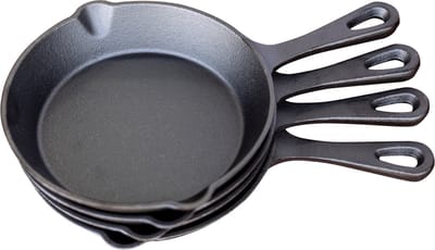 Keij Kamado Gietijzeren pan set 4 stuks
