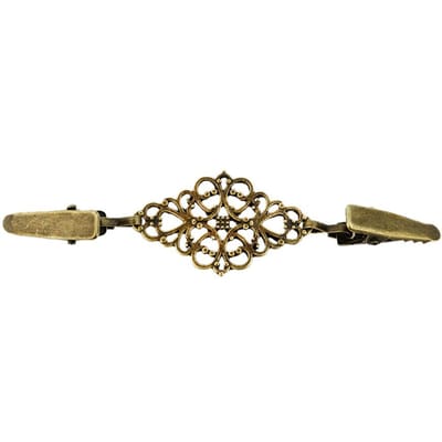 Dames Trui Kraag Clip Sluitingen Hemd Jurk Taille Riem Decoratie Legering (Antiek zilver) brown