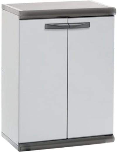 White-Label® Tuinkast Kunststof - Tuinkist - Tuinkasten voor Buiten - Tuinberging - Grijs en Zwart