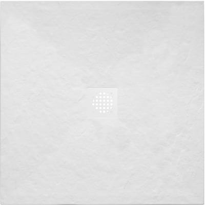 Douchebak Wiesbaden Stonea vierkant 90x90cm antislip composiet in mat wit
