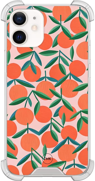 Shockproof hoesje geschikt voor Apple iPhone 12 mini - Sweet oranges - Schokbestendig - Verhoogde randen - TPU case - Extra Sterke Back Cover - Print - Transparant, Oranje