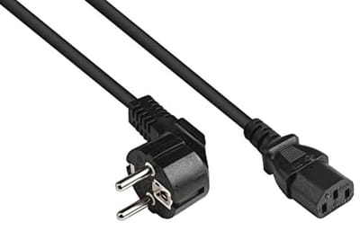 Kabel Netsnoer 0,75 m met Geaarde Stekker Type E+F en C13 Aansluiting - Zwart