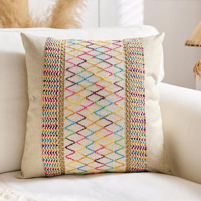 Oreiller Style Bohème Ethnique Coton et Lin Style Oreiller Salon Canapé Oreiller Rétro Wabi Savanna Coussin de Chevet Housse d'Oreiller 45x45-single pillowcase