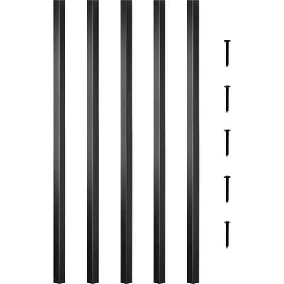 Balustres de terrasse, Lot de 101 Fuseaux de terrasse en métal, Balustre d'escalier 26 x0.75  avec vis, Garde-corps de terrasse en alliage d'aluminium pour terrasse en bois et composite,
