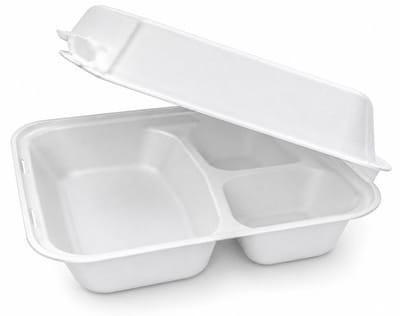 Pomebio duurzame witte menubak van suikerrietpulp -25x24 cm - 25 stuks