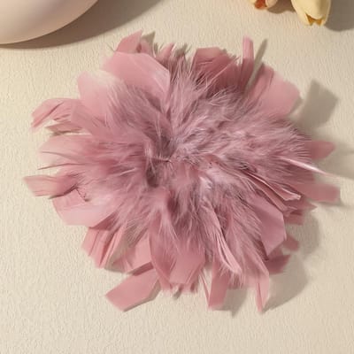 20CM Mode Overdreven Veer Bloem Grote Broche voor Vrouwen Dame Luxe Persoonlijkheid Reversspelden Feest Bruiloft Kleding Sieraden gray