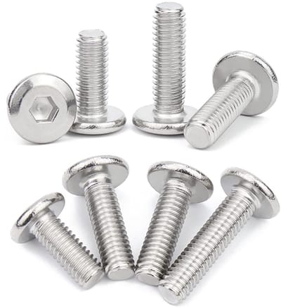 Meubelbouten Inbus - Machineschroeven Lenskop - Meubelmontage Houtbewerking - Roestvrij Staal 304 - M8x45mm 5 Stuks - Zilverkleurig