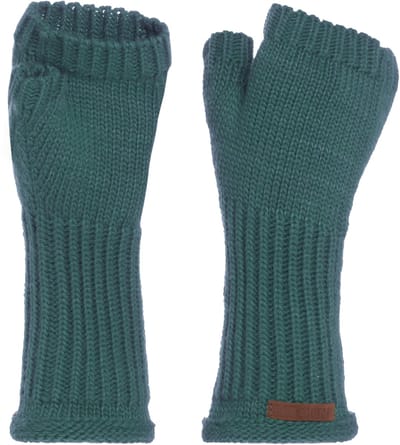 Knit Factory Cleo Gebreide Dames Vingerloze Handschoenen - Handschoenen voor in de herfst & winter - Groene handschoenen - Polswarmers - Laurel - One Size