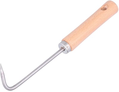 Dailygoods- Klauwwortelhaak Ergonomisch Houten Handvat - Tuingereedschap - Bonsaigereedschap - Mangaanstaal - Stevige Constructie - Gebruiksgemak