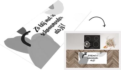 Keukenloper - Loper keuken - Mama - Moederdag - Schoonmoeder cadeau - Moederdag cadeautje - zwart wit - 120x50 cm - Keukenloper vinyl