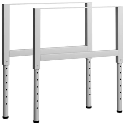 vidaXL - Werkbankframes - verstelbaar - 2 - st - 85x(69-95,5) - cm - metaal - grijs
