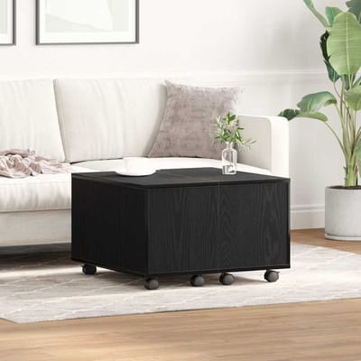 vidaXL - Salontafel - Zwart - Eiken - 60 - x - 60 - x - 38 - cm - Bewerkt - hout