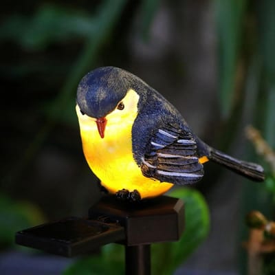 KZQ Zonne Energie lamp Met LED Verlichting Hars Tuin Decoratie Stek Voor Gazon En Erf Diervriendelijk Weerbestendig Nachtlicht Blauwe Vogel