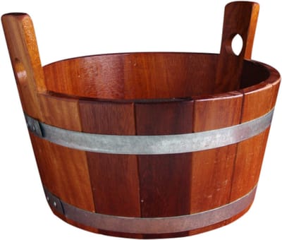Sauna Voetenbad Gelakt van Kambala-hout - Incl. afvoer en overlooppijp (16L)