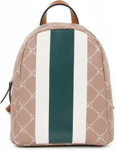 Tamaris Rugzak Anastasia Strips Cityrucksack Darktaupe Bruine Veelkleurig