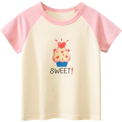 Kinderkleding Zomer Kinder T-shirt met Korte Mouwen Basishemd Baby Meisjes Kleding 140cm white