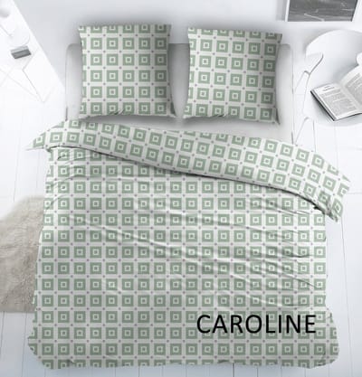 Sleepnight Dekbedovertrek Katoen Caroline Green - 240 x 200/220 cm + 2 kussenslopen - [Groen]