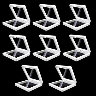 3D Floating Display Case voor Sieraden, 8-delige Organizer met Ondersteunende Basis voor Elegante Presentatie van Sieraden