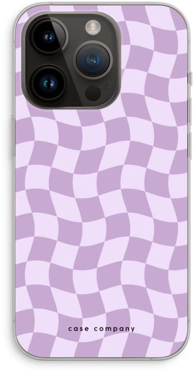 Case Company® - Hoesje geschikt voor iPhone 14 Pro hoesje - Grid Paars - Soft Cover Telefoonhoesje - Bescherming aan alle Kanten en Schermrand