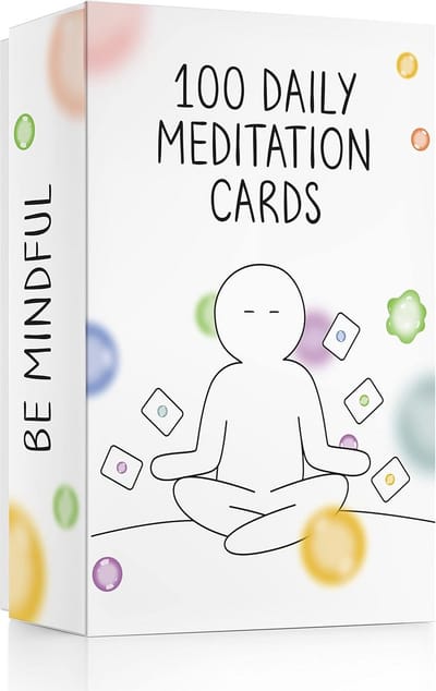 Meditatiekaarten - Mindfulness Oefeningen - Stress Verminderen - 100 Kaarten - A6 Formaat - Multicolor