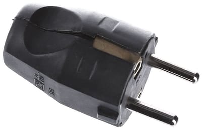 Bachmann CEE 7/7 geaarde stroomstekker | recht | zwart