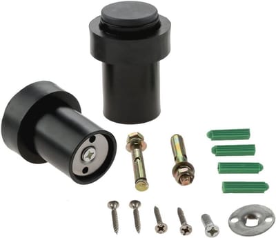Deurstopper RVS - 2X Zware Vloer Gemonteerde Deurstoppers met Rubber Buffers