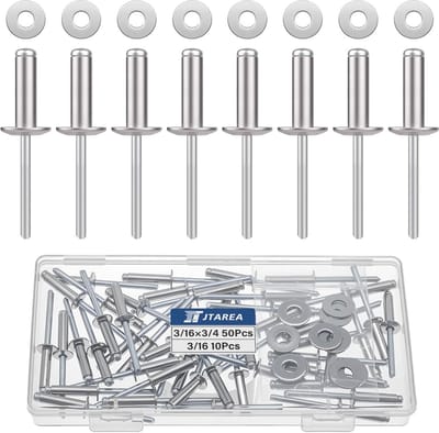 Blindklinknagels 4,8x20 mm RVS met sluitring en koepelkop 60 stuks