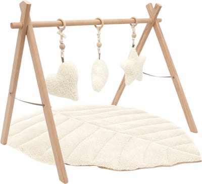 Babygym en Speelkleed MorDesign Leaf Wood Teddy White