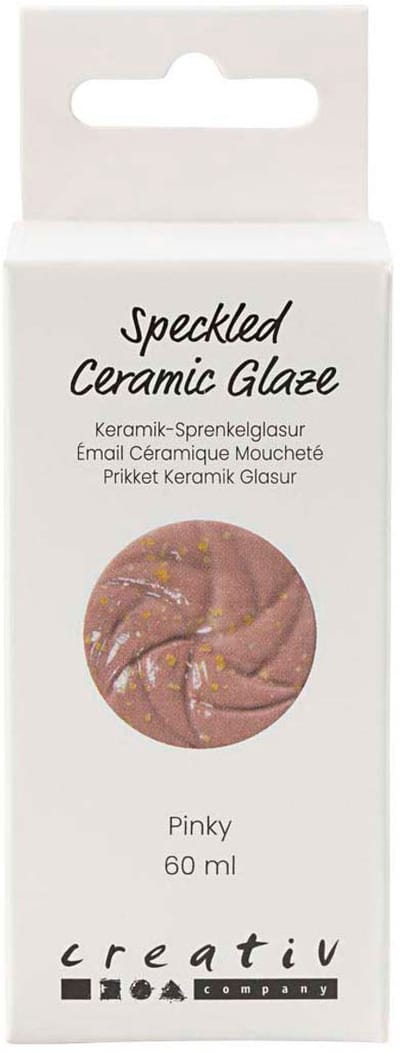 Creativ Company keramiek glazuur Pinky 60ml - glanzend spikkel effect.