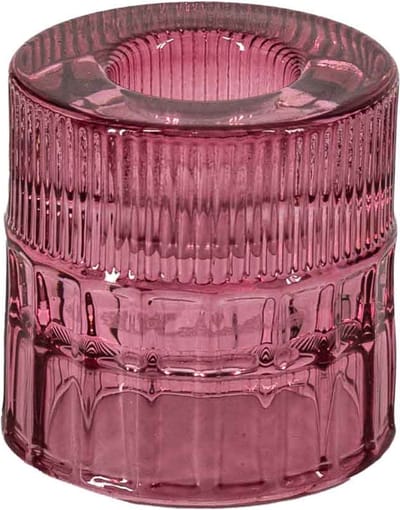 Glazen kaarsenstandaard roze