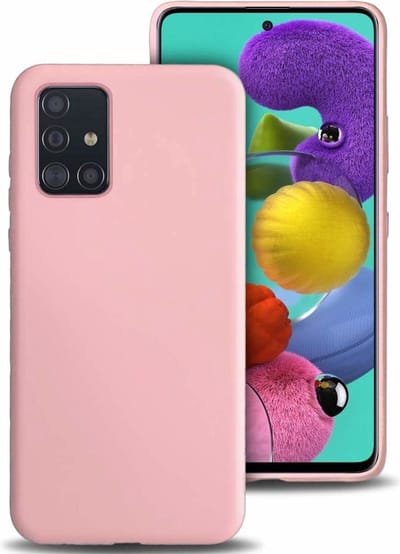 Shieldcase siliconen hoesje geschikt voor Samsung Galaxy A51 - silicone Back cover - bescherming tegen vallen & stoten - roze