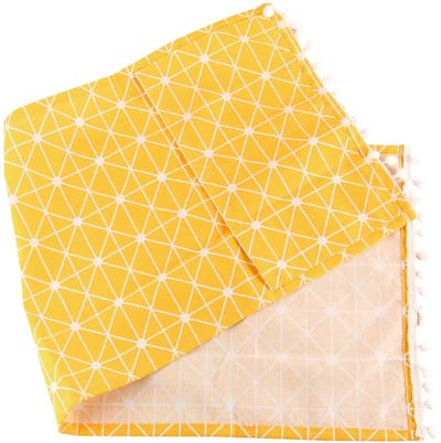 Dailygoods- Stofdichte Hoes - Opbergvakken - Beschermkap - Keukenapparatuur - Katoenhennep - 30 x 90 cm - Geel - Magnetronhoes
