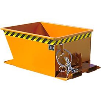 Kiepbak GU-RZ30, voor trolleytreinen, kiep- en schuifbeveiliging, 300 l, RAL 2000 geel