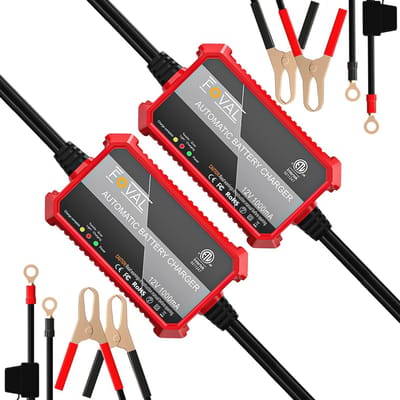 Automatische Trickle Battery Charger 12V 1000mA - 2-Pack