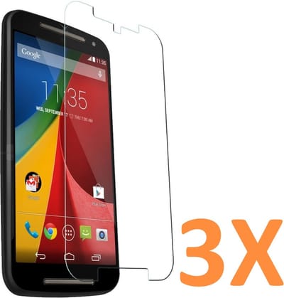 Screenprotector Glas - Tempered Glass Screen Protector Geschikt voor: Motorola Moto G2 - 2nd Gen / 2014 - 3x