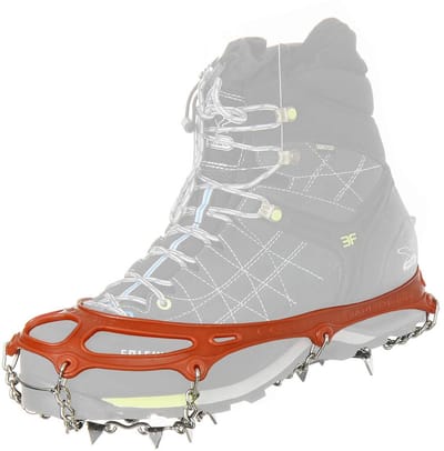Stijgijzers voor buiten, antislip overschoenen met 8 tanden voor sneeuw, antislip spikes voor bergbeklimmen, overschoenen met ketting, stijgijzers met 8 tanden, 2-pack