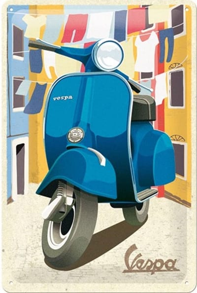 Wandbord - Vespa Italian Laundry -20x30cm-