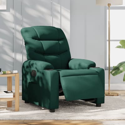 vidaXL - Fauteuil - verstelbaar - elektrisch - stof - donkergroen