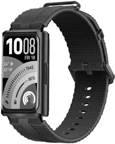 Strap-it Sportief siliconen bandje geschikt voor Huawei band 11 / Huawei band 11 Pro - Zwart