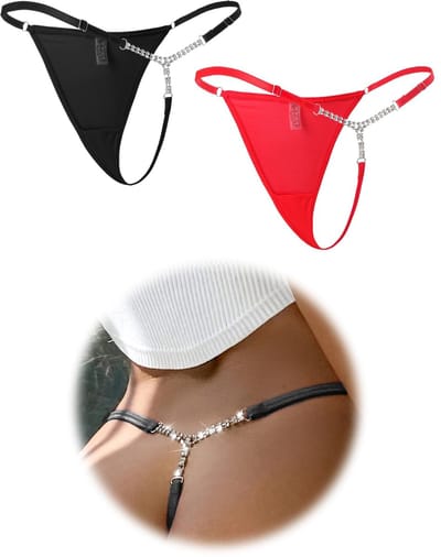 ohmydear String Sexy Tanga Vrouwen Chic Diamant Set Ondergoed voor Vrouwen Zachte Slip Bikini Mesh Slipje Lage Taille