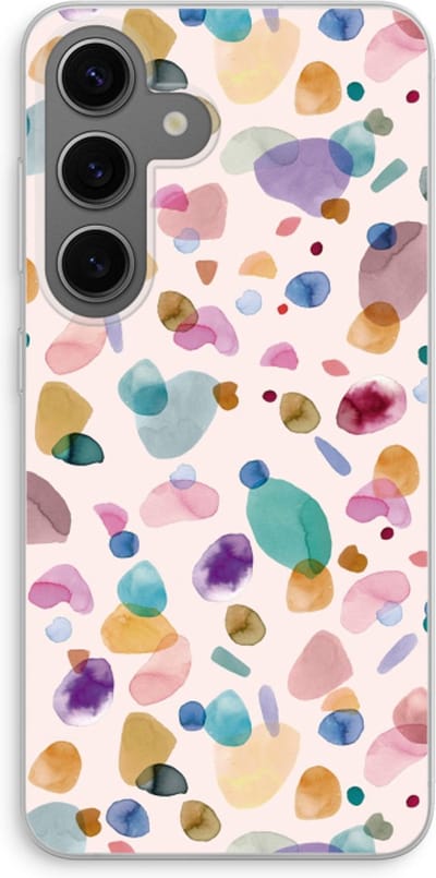 Case Company® - Hoesje geschikt voor Samsung Galaxy S24 hoesje - Terrazzo Memphis - Soft Cover Telefoonhoesje - Bescherming aan alle Kanten en Schermrand