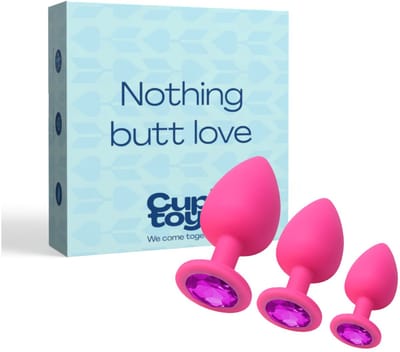 Cupitoys® Siliconen buttplug set van 3 - Diamant roze - Sex toys voor vrouwen - Sex toys voor mannen - Buttplugs