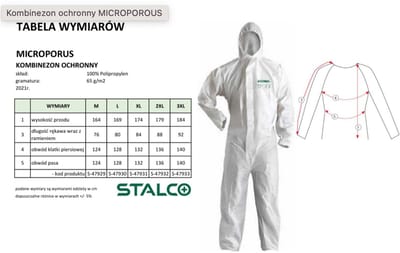 Stalco Wegwerpoverall Wit L – Microporeus & Ademend – Type 5/6 Bescherming – Stof- & Spatdicht