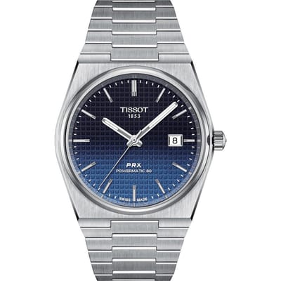 TISSOT PRX Automatisch Mechanisch Uurwerk 100m Waterbestendigheid Unisex Horloge 40mm Blauwe Wijzerplaat Roestvrijstalen Kast T137.407.11.051.01 Blue Dial gray
