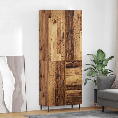 vidaXL - Highboard - 2 - st - Oud - Hout - 69,5 - x - 34 - x - 180 - cm - Bewerkt - hout