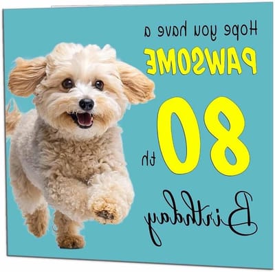 Verjaardagskaart 80 Jaar - Wenskaart Jubileum - Feestelijke Groeten - Premium Kwaliteit Kaart - 145 x 145mm - Dierenprint