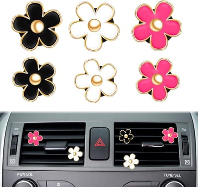 16pcs Daisies Decoration Car Air Outlet Clips Aromatherapy Car Air Freshener Clip Flowers Daisy Flower Car Clip for Car Decoration Interior Car Air Exhaust Grille
